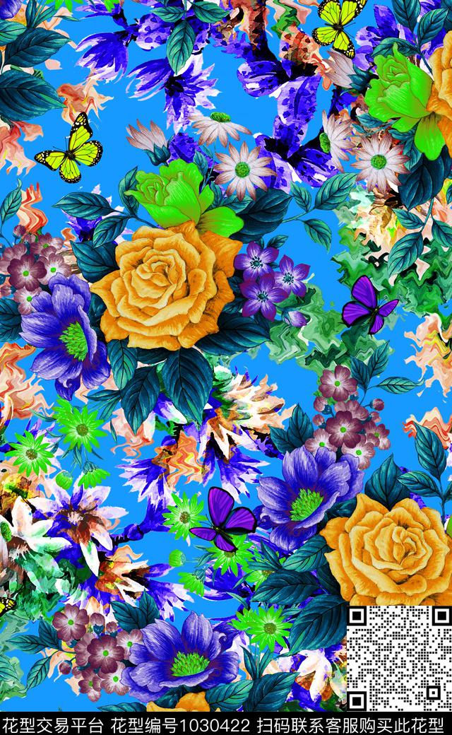 大花数码华亿平台花卉数码印花华亿平台下载（图片编号: 1030422） - 瓦栏（Walan）