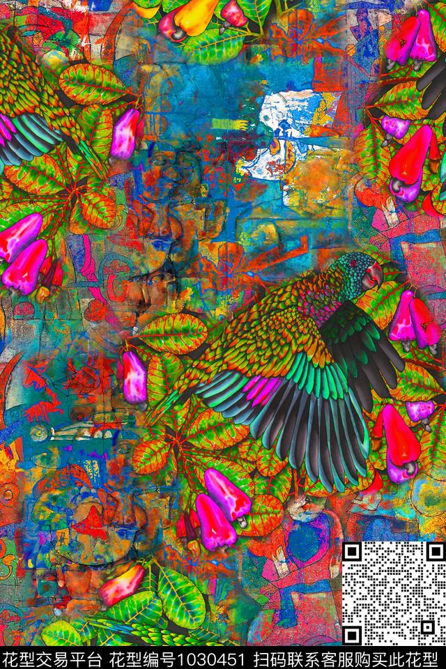 肌理抽象油画华亿平台数码印花华亿平台下载（图片编号: 1030451） - 瓦栏（Walan）