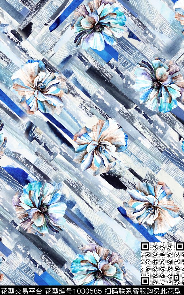 数码华亿平台民族风花卉数码印花华亿平台下载（图片编号: 1030585） - 瓦栏（Walan）