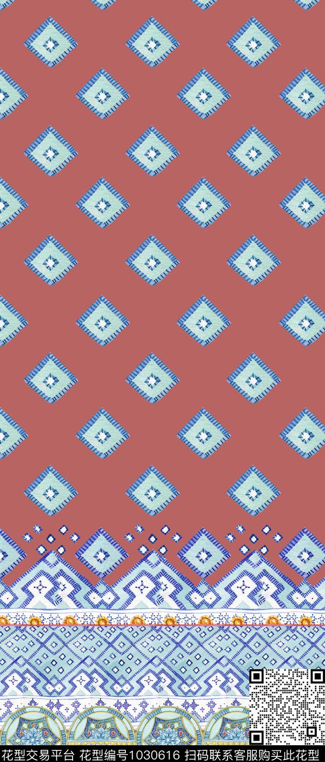 定位花民族风女装定位花数码印花华亿平台下载（图片编号: 1030616） - 瓦栏（Walan）