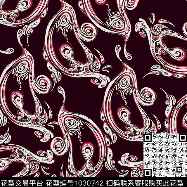 数码华亿平台黑底花卉民族风数码印花华亿平台下载（图片编号: 1030742） - 瓦栏（Walan）