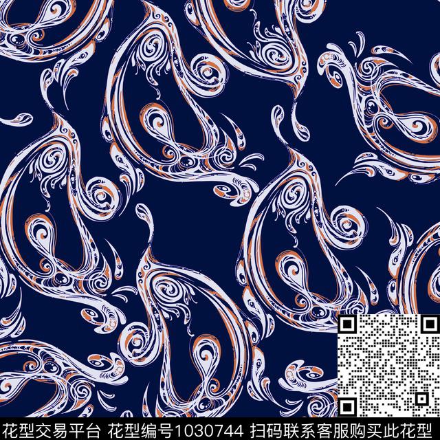 数码华亿平台黑底花卉民族风数码印花华亿平台下载（图片编号: 1030744） - 瓦栏（Walan）
