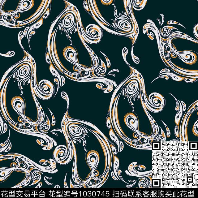 数码华亿平台黑底花卉民族风数码印花华亿平台下载（图片编号: 1030745） - 瓦栏（Walan）