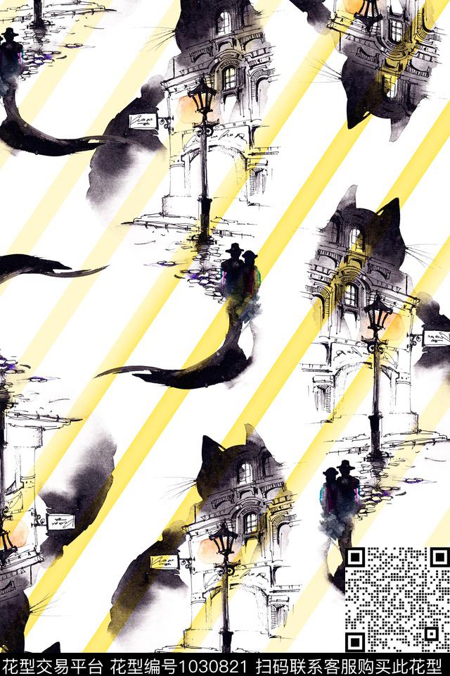 条纹风景定位动物条纹传统印花华亿平台下载（图片编号: 1030821） - 瓦栏（Walan）