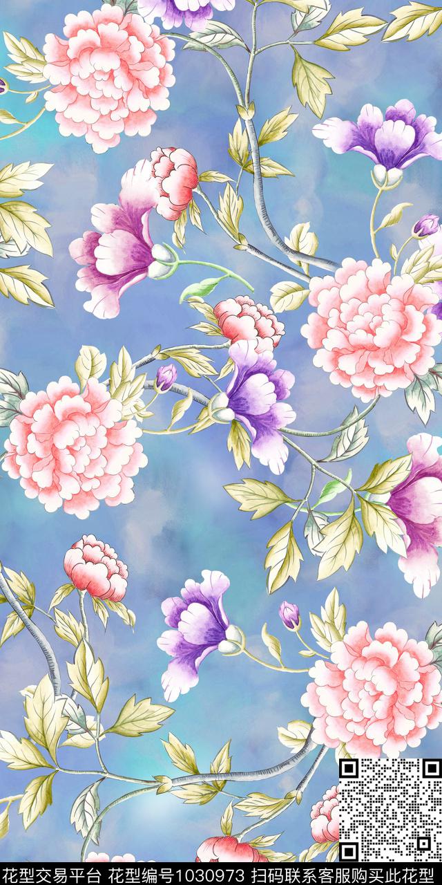 小碎花花卉满版散花数码印花华亿平台下载（图片编号: 1030973） - 瓦栏（Walan）