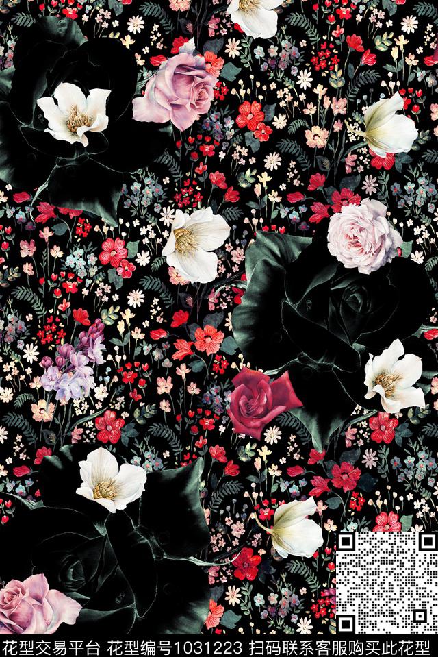 小碎花波西米亚田园数码印花华亿平台下载（图片编号: 1031223） - 瓦栏（Walan）