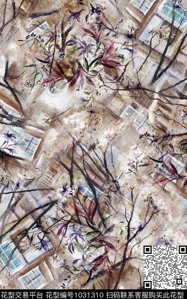 数码华亿平台民族风花卉数码印花华亿平台下载（图片编号: 1031310） - 瓦栏（Walan）