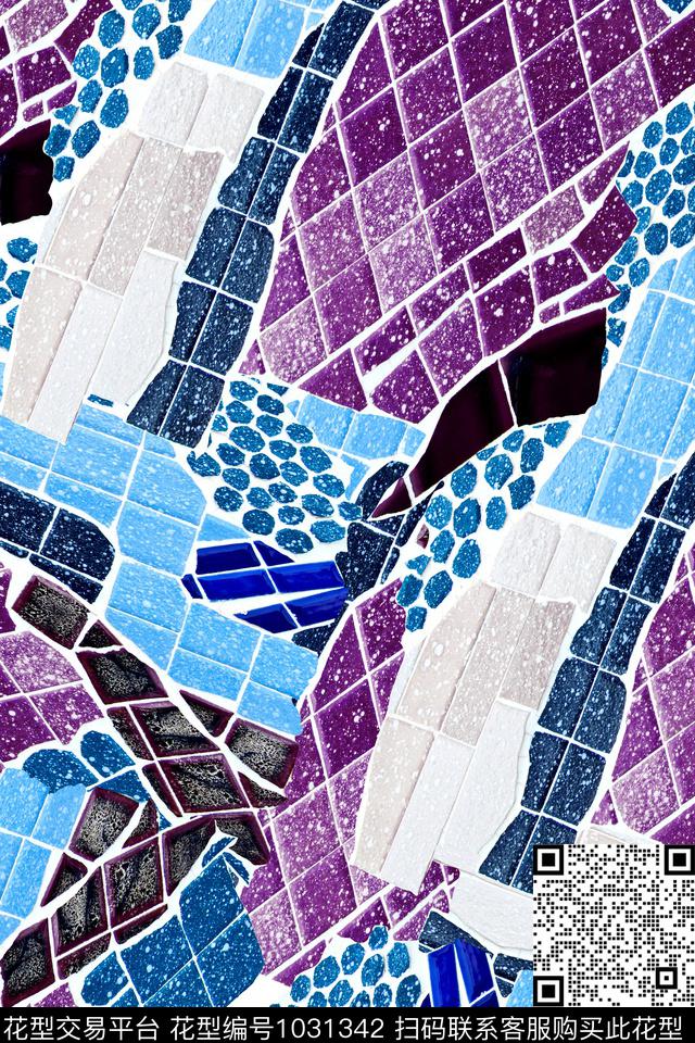 几何大牌风混合拼接数码印花华亿平台下载（图片编号: 1031342） - 瓦栏（Walan）