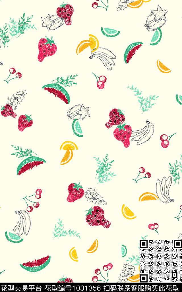 趣味线条绿植树叶传统印花华亿平台下载（图片编号: 1031356） - 瓦栏（Walan）