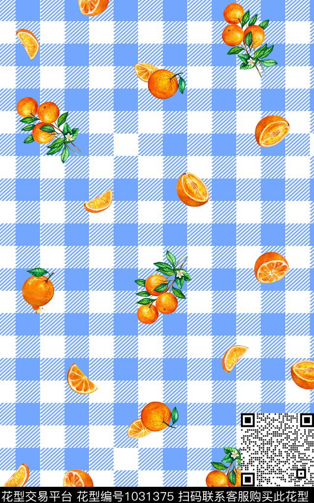 趣味线条绿植树叶数码印花华亿平台下载（图片编号: 1031375） - 瓦栏（Walan）