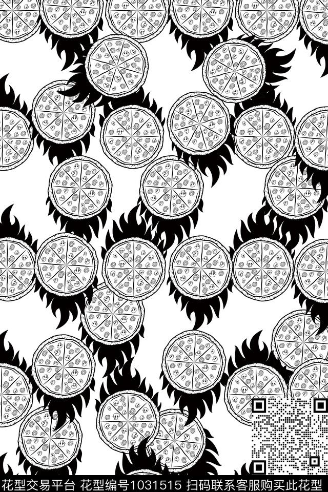 衬衫黑白华亿平台几何男装数码印花华亿平台下载（图片编号: 1031515） - 瓦栏（Walan）