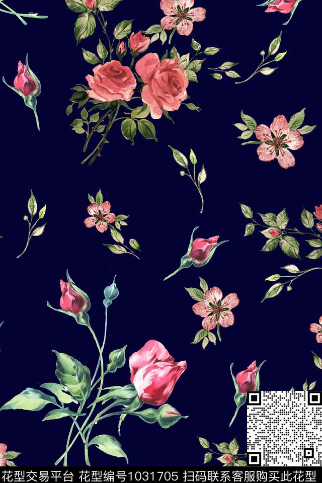 数码华亿平台小碎花花卉数码印花华亿平台下载（图片编号: 1031705） - 瓦栏（Walan）