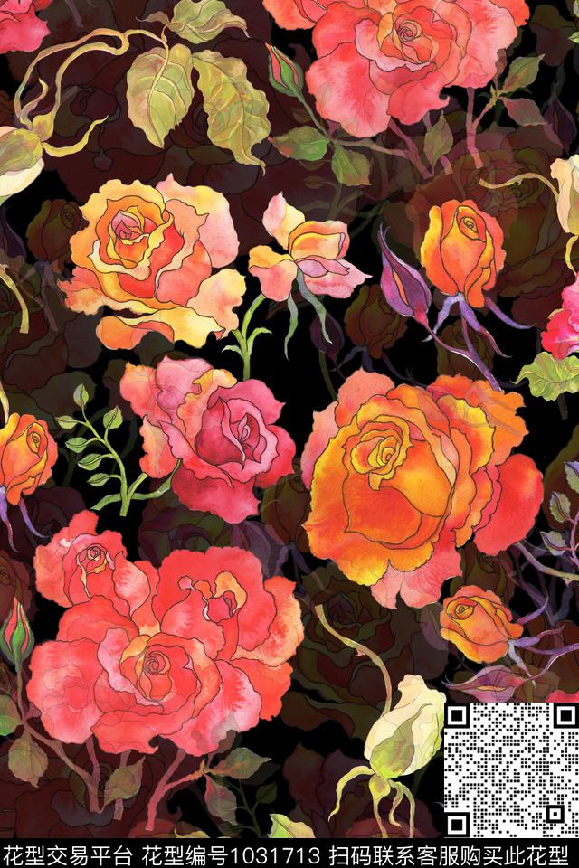 数码华亿平台小碎花花卉数码印花华亿平台下载（图片编号: 1031713） - 瓦栏（Walan）