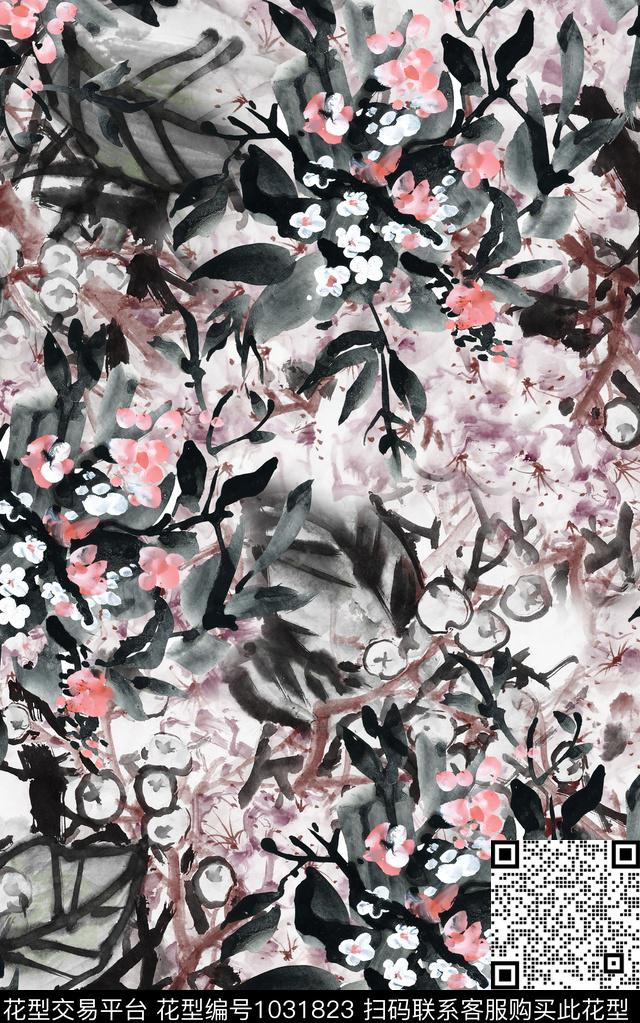 数码华亿平台民族风花卉数码印花华亿平台下载（图片编号: 1031823） - 瓦栏（Walan）