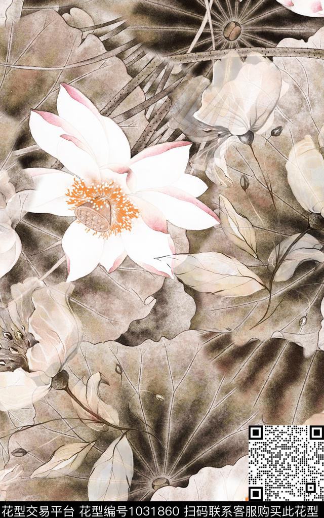 数码华亿平台民族风花卉数码印花华亿平台下载（图片编号: 1031860） - 瓦栏（Walan）