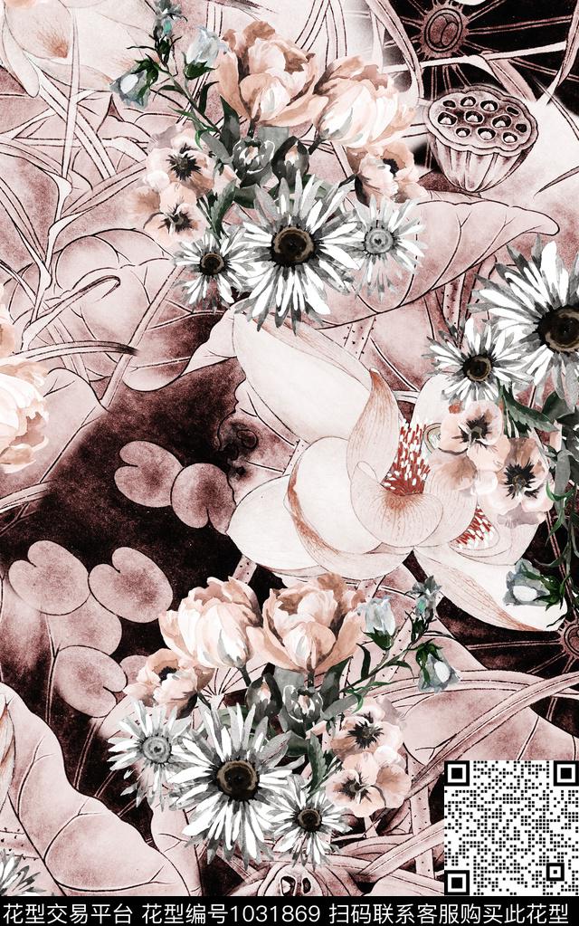 数码华亿平台民族风花卉数码印花华亿平台下载（图片编号: 1031869） - 瓦栏（Walan）