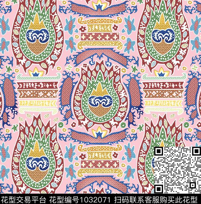 数码华亿平台古典花纹抽象数码印花华亿平台下载（图片编号: 1032071） - 瓦栏（Walan）