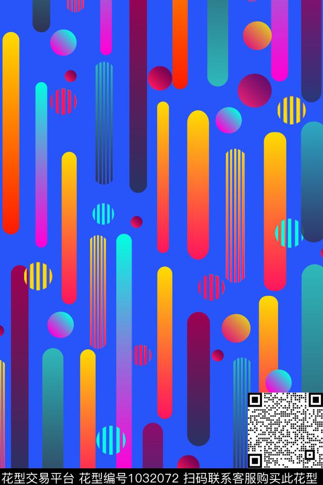 线条抽象几何数码印花华亿平台下载（图片编号: 1032072） - 瓦栏（Walan）
