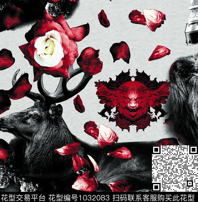 花卉动物欧洲数码印花华亿平台下载（图片编号: 1032083） - 瓦栏（Walan）