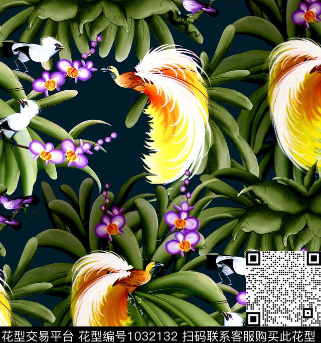 数码华亿平台花卉大牌风数码印花华亿平台下载（图片编号: 1032132） - 瓦栏（Walan）