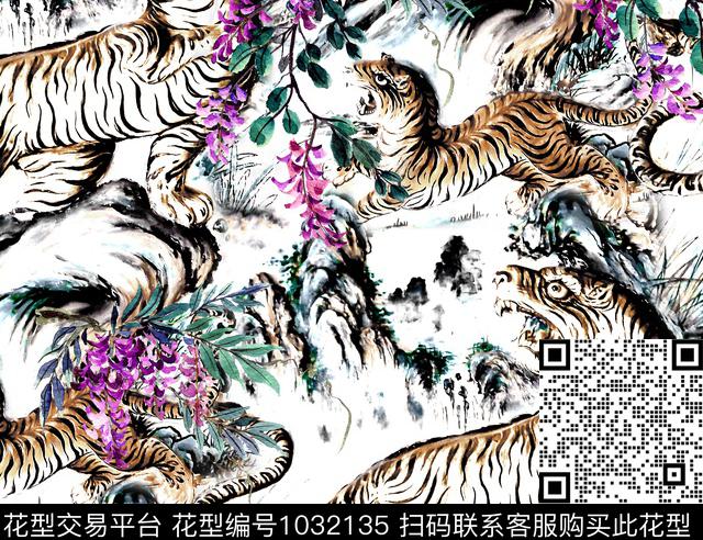 数码华亿平台花卉大牌风数码印花华亿平台下载（图片编号: 1032135） - 瓦栏（Walan）