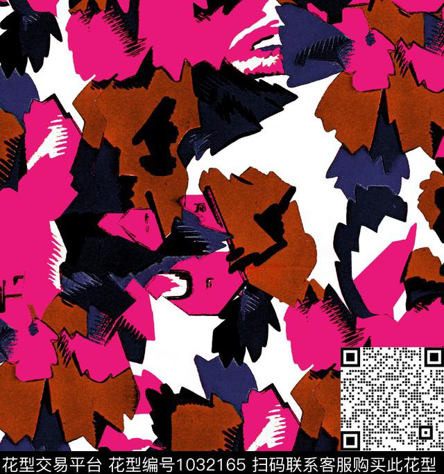 数码华亿平台花卉大牌风数码印花华亿平台下载（图片编号: 1032165） - 瓦栏（Walan）