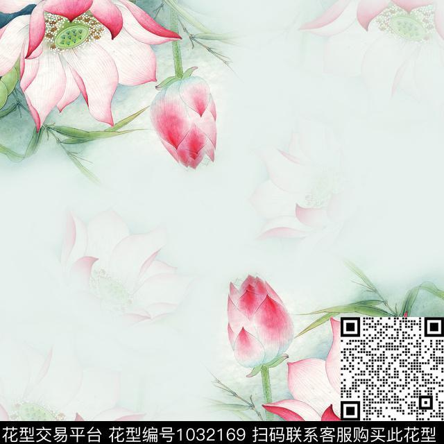 花卉方巾围巾数码印花华亿平台下载（图片编号: 1032169） - 瓦栏（Walan）