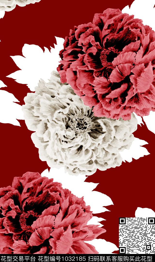 数码华亿平台花卉大牌风数码印花华亿平台下载（图片编号: 1032185） - 瓦栏（Walan）
