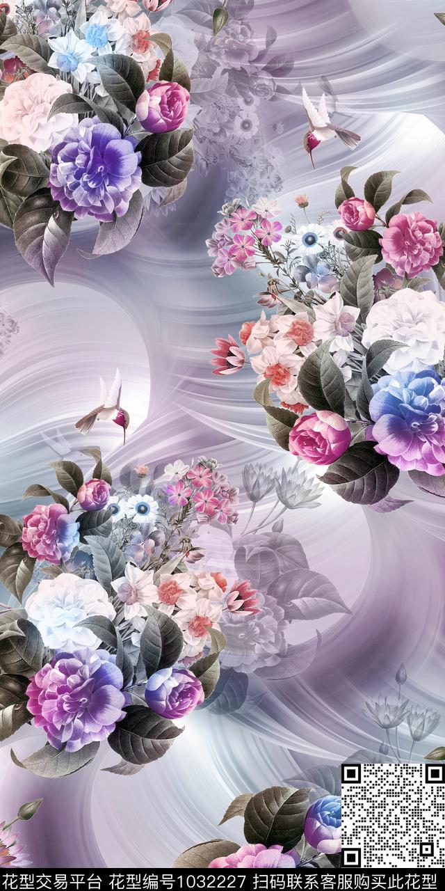 淑女数码华亿平台复古数码印花华亿平台下载（图片编号: 1032227） - 瓦栏（Walan）