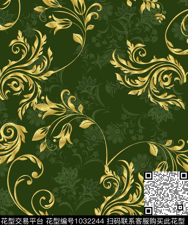 古典花纹春夏华亿平台复古数码印花华亿平台下载（图片编号: 1032244） - 瓦栏（Walan）