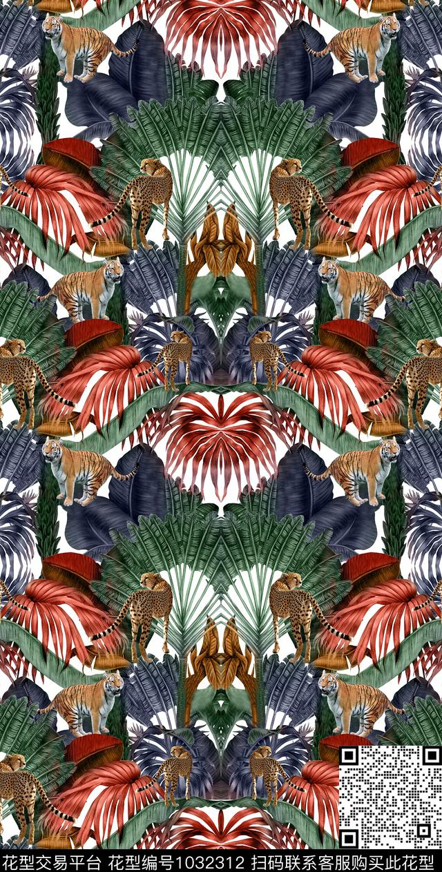 艺术抽象花卉数码印花华亿平台下载（图片编号: 1032312） - 瓦栏（Walan）