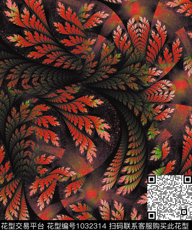 炫彩抽象花卉抽象数码印花华亿平台下载（图片编号: 1032314） - 瓦栏（Walan）