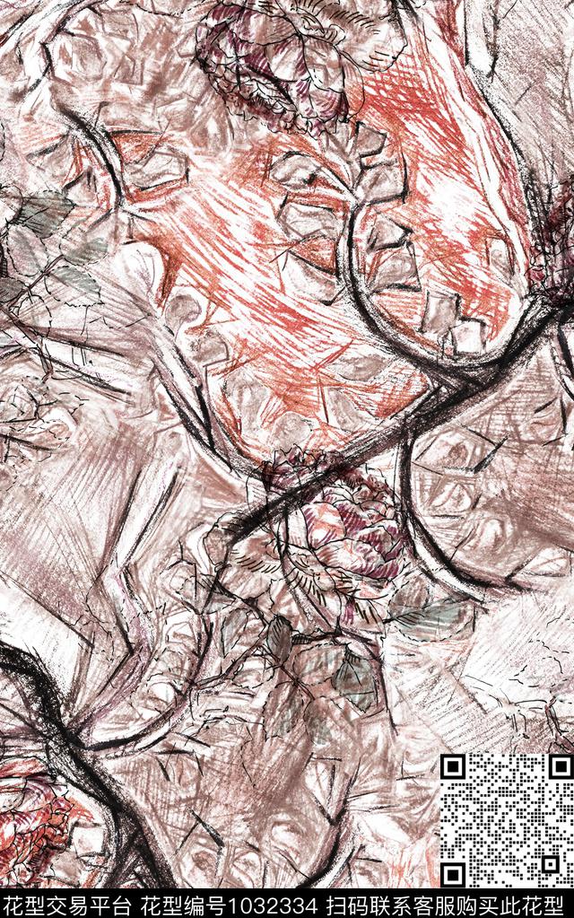 数码华亿平台民族风花卉数码印花华亿平台下载（图片编号: 1032334） - 瓦栏（Walan）