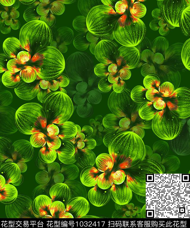炫彩抽象花卉花瓣数码印花华亿平台下载（图片编号: 1032417） - 瓦栏（Walan）