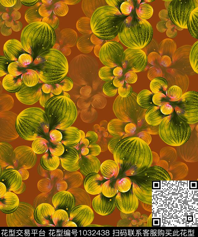 炫彩抽象花卉花瓣数码印花华亿平台下载（图片编号: 1032438） - 瓦栏（Walan）