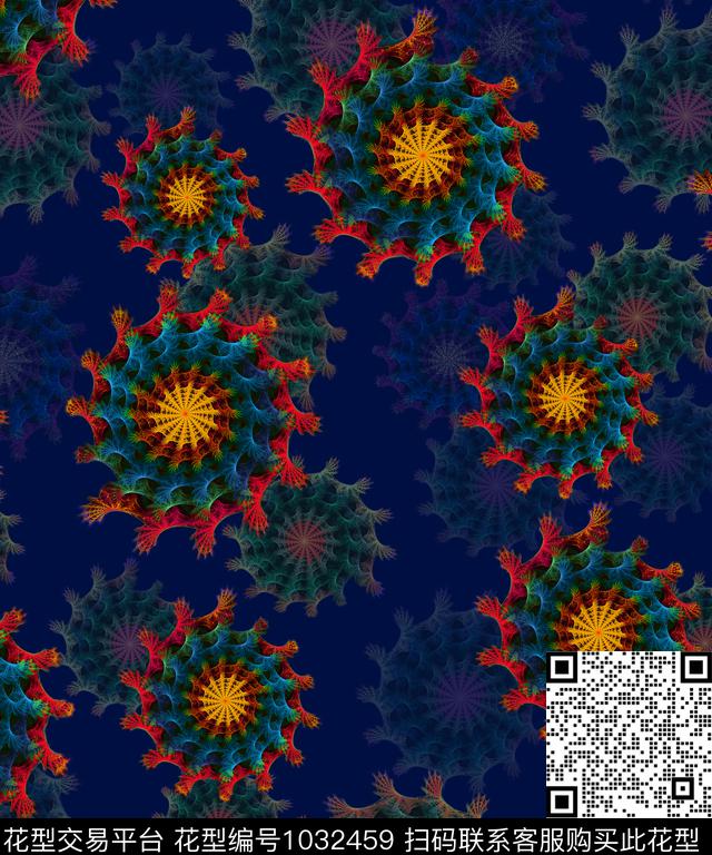 炫彩数码华亿平台抽象花卉数码印花华亿平台下载（图片编号: 1032459） - 瓦栏（Walan）