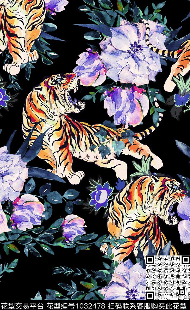 数码华亿平台水彩花卉花卉数码印花华亿平台下载（图片编号: 1032478） - 瓦栏（Walan）