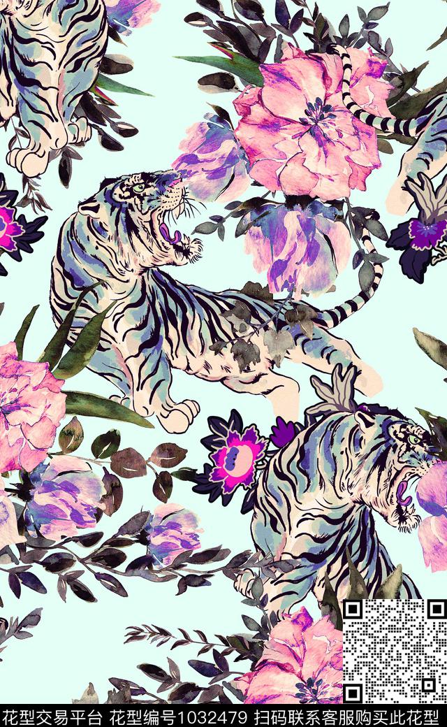 数码华亿平台水彩花卉花卉数码印花华亿平台下载（图片编号: 1032479） - 瓦栏（Walan）