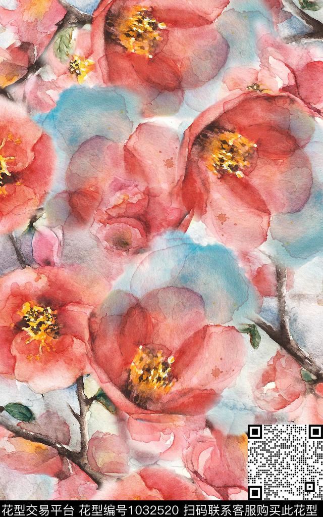 数码华亿平台民族风花卉数码印花华亿平台下载（图片编号: 1032520） - 瓦栏（Walan）