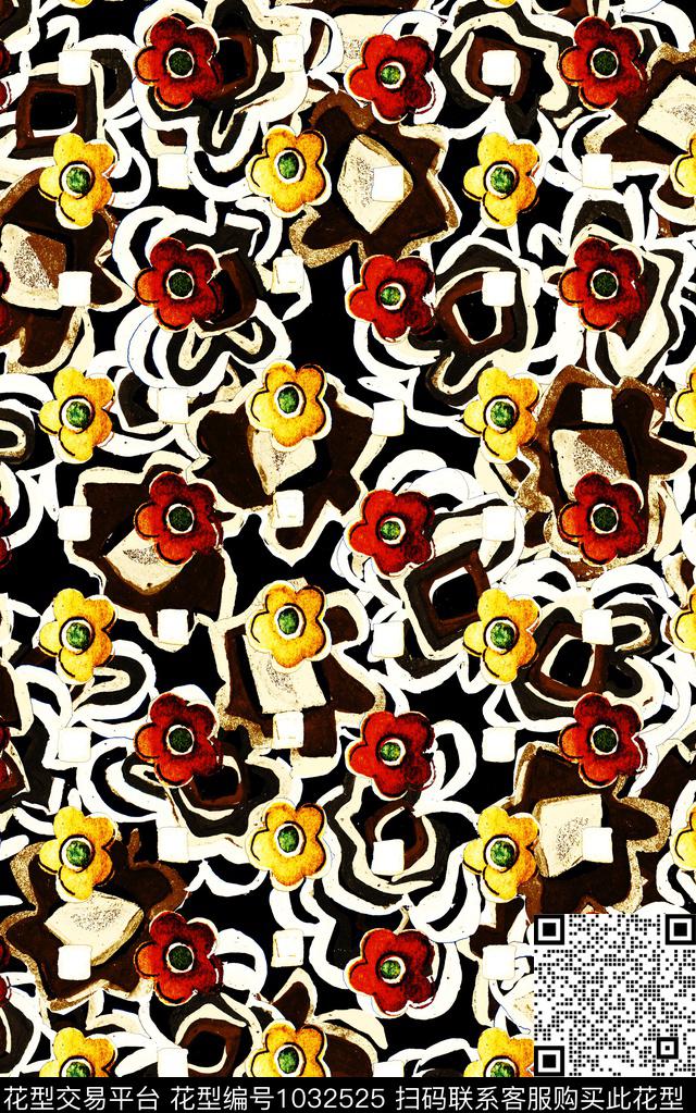 数码华亿平台民族风花卉数码印花华亿平台下载（图片编号: 1032525） - 瓦栏（Walan）