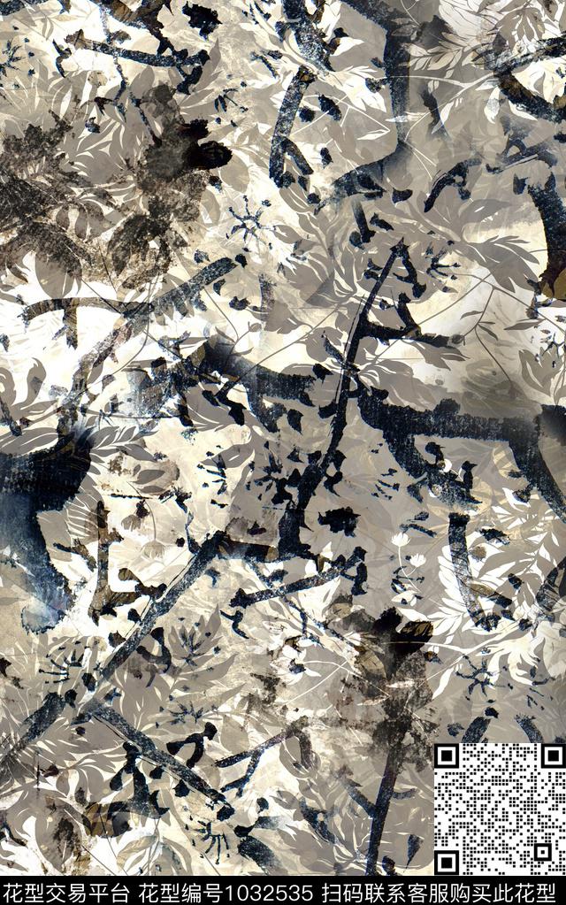 数码华亿平台民族风花卉数码印花华亿平台下载（图片编号: 1032535） - 瓦栏（Walan）