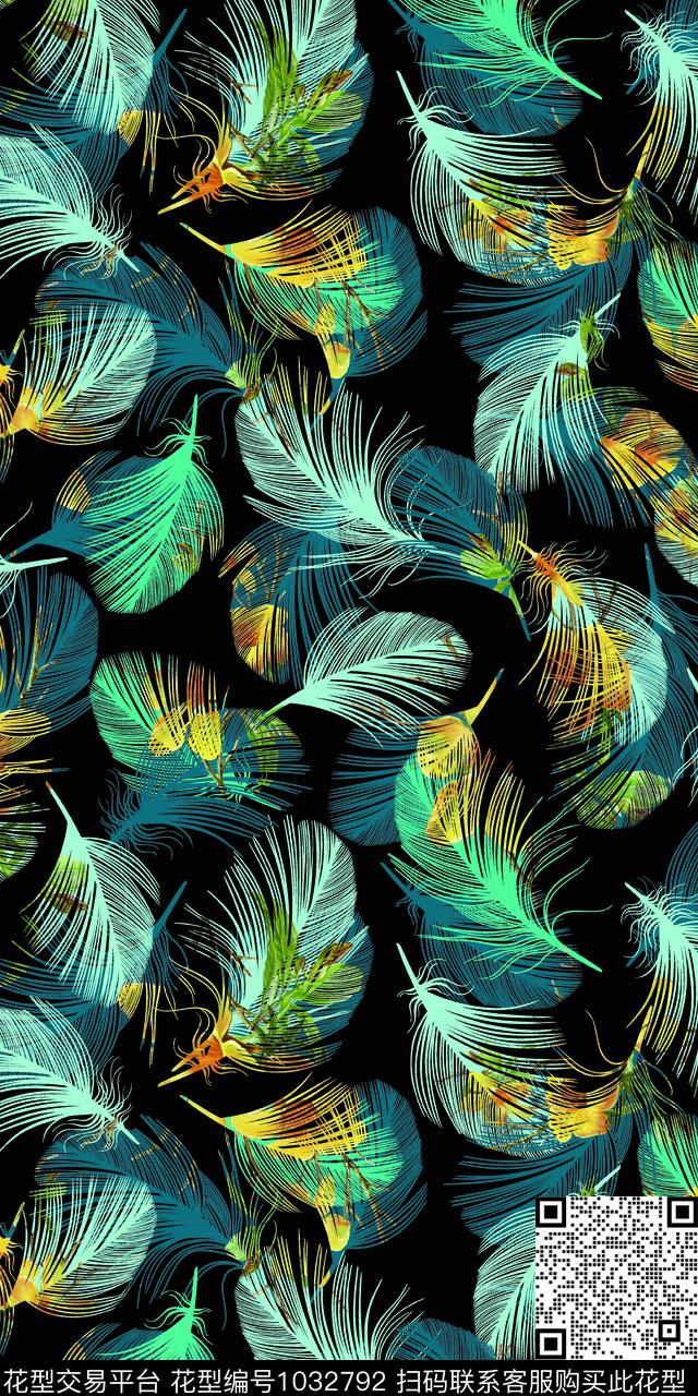 羽毛金色2018秋冬数码印花华亿平台下载（图片编号: 1032792） - 瓦栏（Walan）