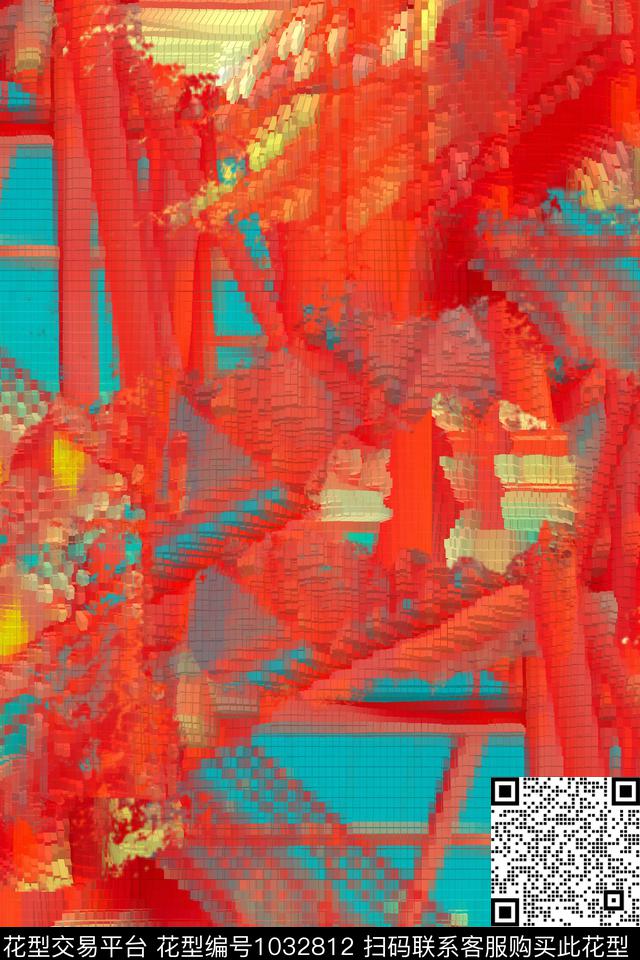 肌理几何图层表面数码印花华亿平台下载（图片编号: 1032812） - 瓦栏（Walan）