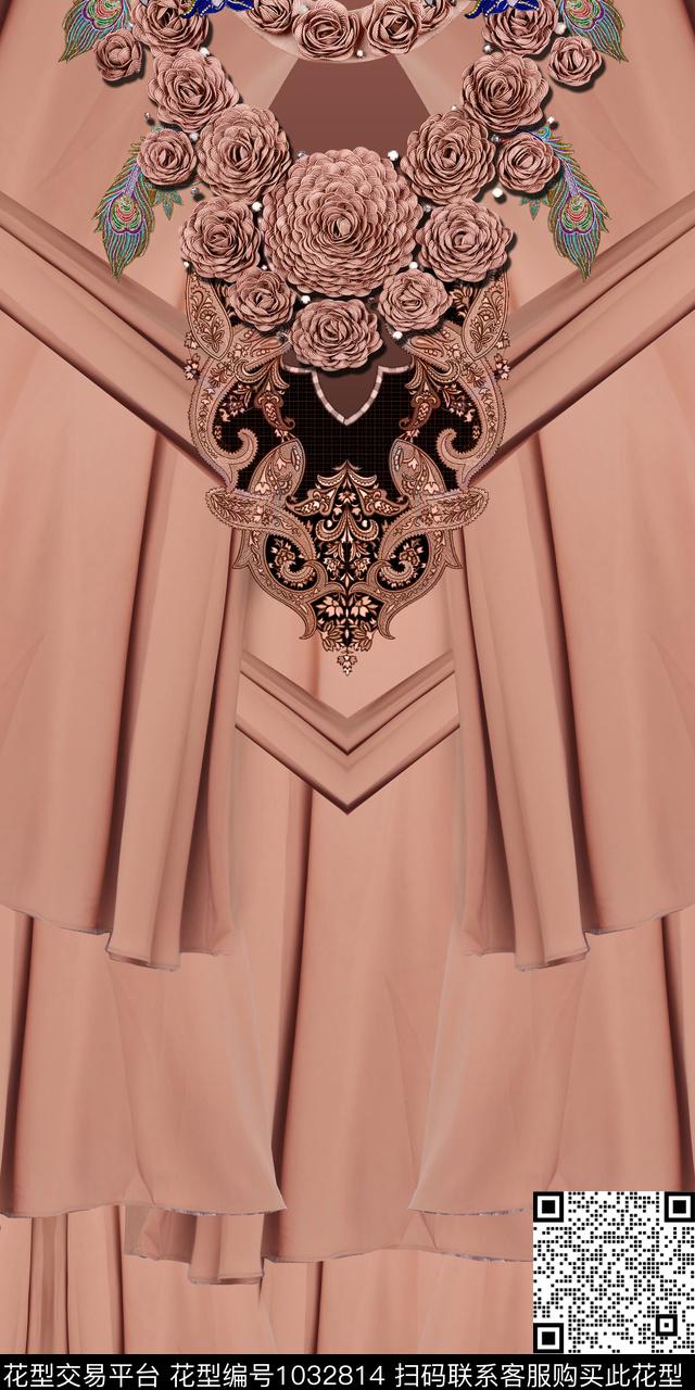 条纹卷草休闲数码印花华亿平台下载（图片编号: 1032814） - 瓦栏（Walan）