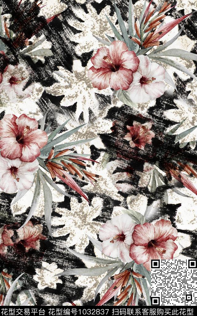 数码华亿平台民族风花卉数码印花华亿平台下载（图片编号: 1032837） - 瓦栏（Walan）