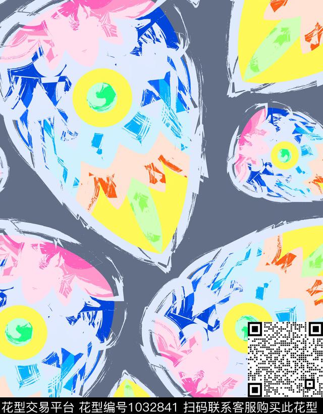 趣味抽象潮牌数码印花华亿平台下载（图片编号: 1032841） - 瓦栏（Walan）