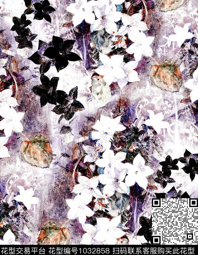 数码华亿平台花卉大牌风数码印花华亿平台下载（图片编号: 1032858） - 瓦栏（Walan）