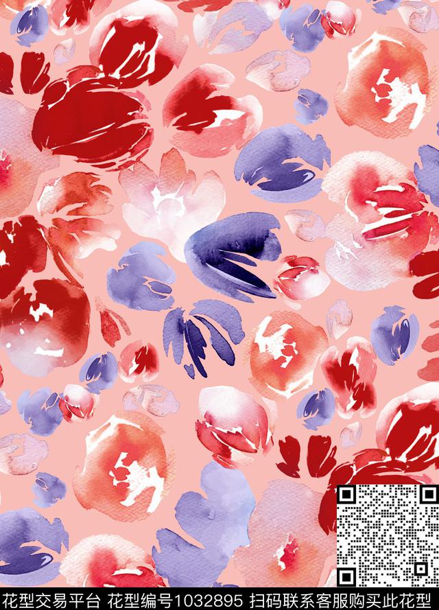 数码华亿平台花卉大牌风数码印花华亿平台下载（图片编号: 1032895） - 瓦栏（Walan）