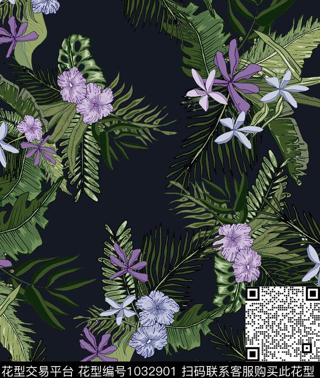 数码华亿平台花卉大牌风数码印花华亿平台下载（图片编号: 1032901） - 瓦栏（Walan）