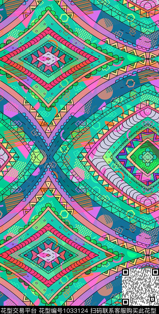 数码华亿平台女装几何数码印花华亿平台下载（图片编号: 1033124） - 瓦栏（Walan）